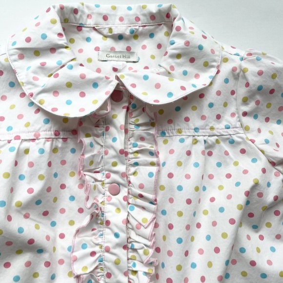 Garnet Hill Polka Dot Ruffle Jacket Youth Girls Size 7 - Picture 2 of 9